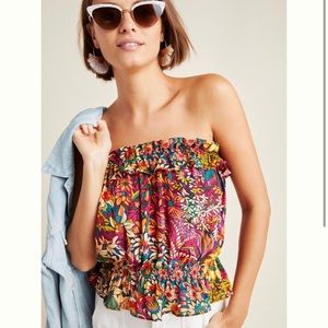 Anthropologie Maeve Adelaide strapless blouse